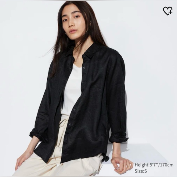 Uniqlo Tops - Uniqlo Premium Linen Long Sleeve Shirt